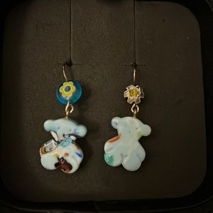 Tous Blue Bear Dangly Earrings